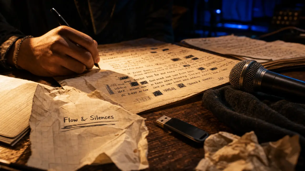 Freestyle rap ecrit : flow et silences sur carnet et feuilles