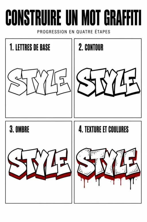 Écriture graffiti : étapes de construction d’un lettrage