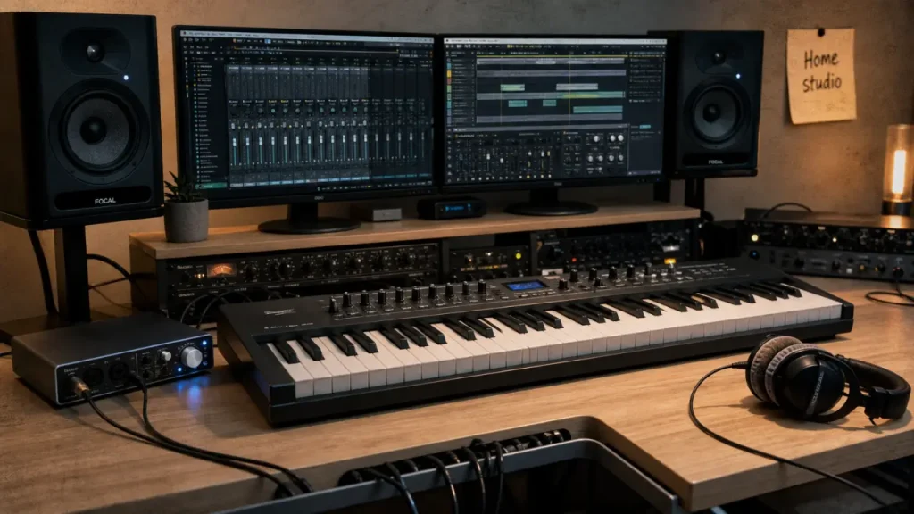 Bureau de home studio : racks 19&Prime;, tiroir clavier et dimensions à vérifier avant d’acheter