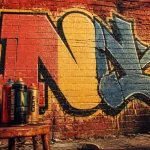 N graffiti sur mur de briques, bubble et semi-wildstyle