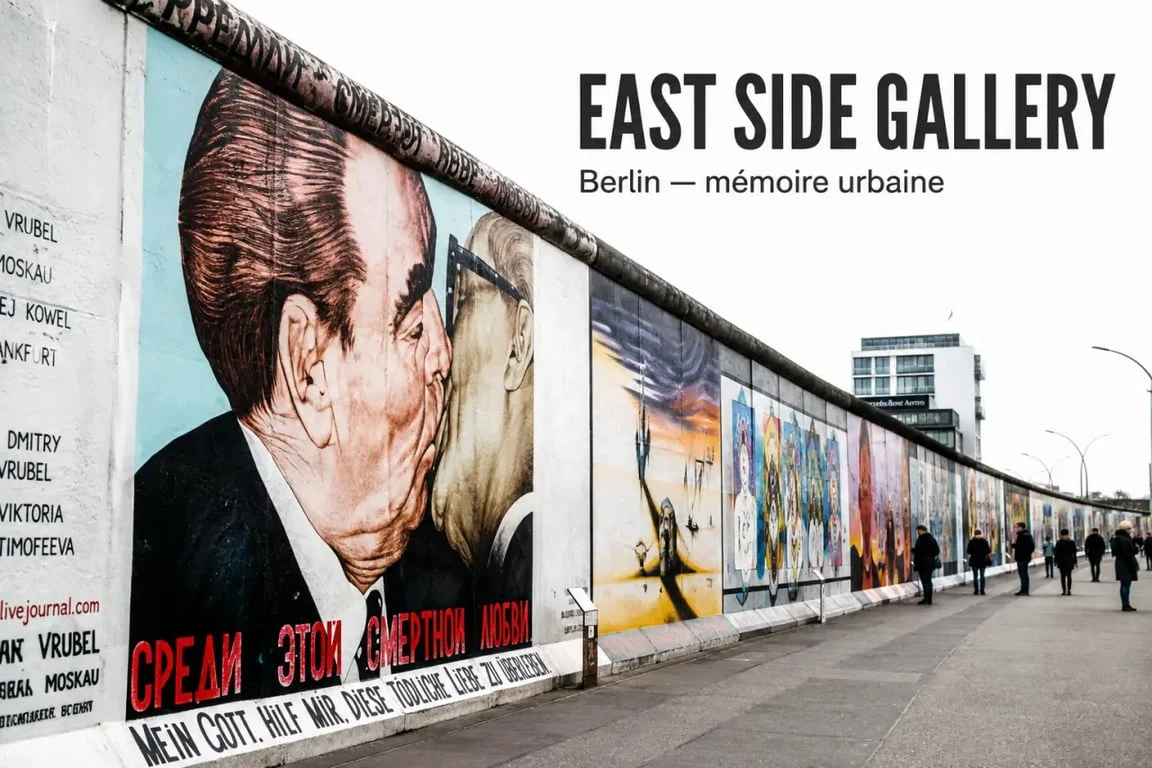 Graffiti in Berlin wall à l’East Side Gallery, fresques emblématiques sur le mur de Berlin aujourd’hui