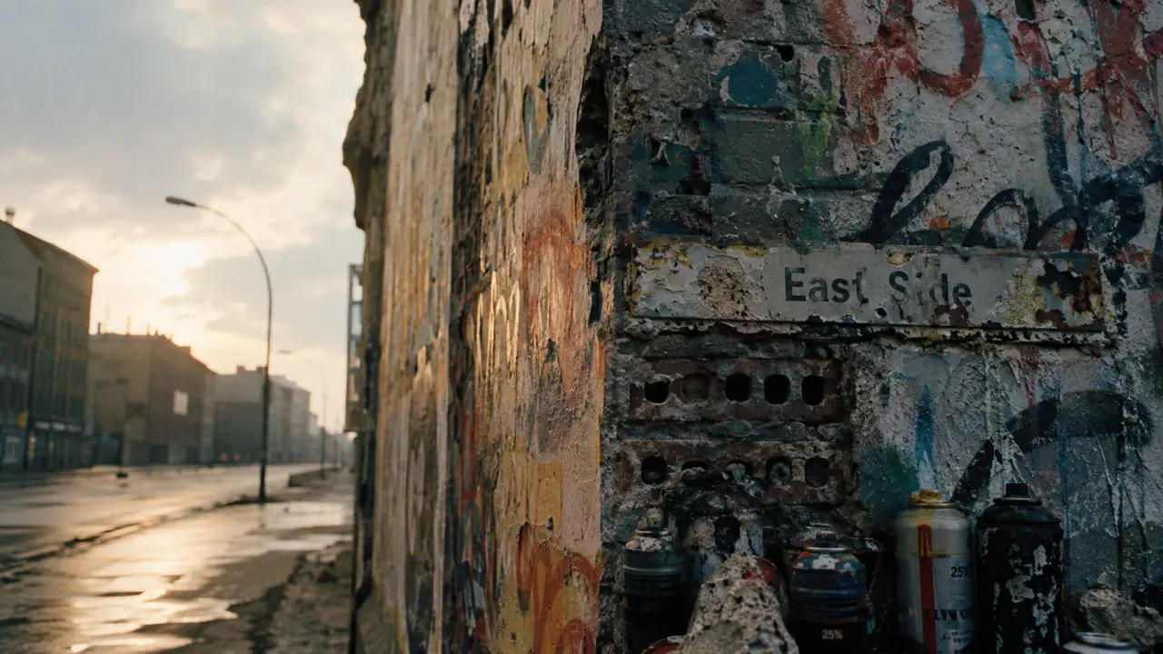 Graffiti in berlin wall, East Side Gallery, mur de Berlin peint