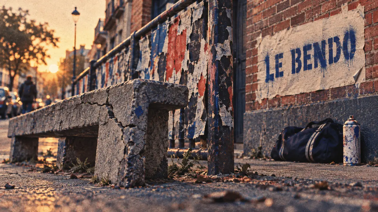 Bendo def : rue urbaine avec “LE BENDO” au mur
