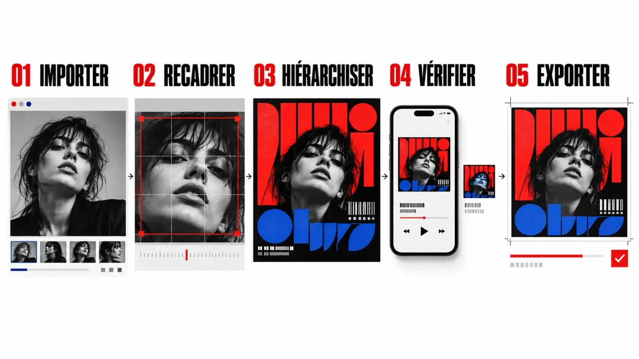 Créer pochette album : étapes de conception, vérification en miniature et export final