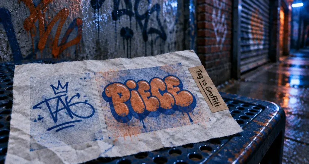 Tag et graffiti : une signature rapide face à une création plus large